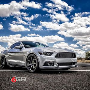 Carbon Fiber Dip Project 6GR on a Silver Mustang