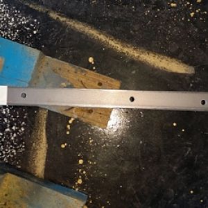 once you have the distances marked, transfer them to the flat steel bar. the bar should measure approx. 13". the distances of the holes when placed on