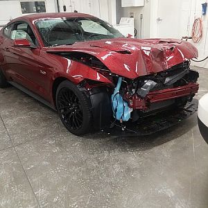 Crashed 2015 Mustang (still has window sticker)