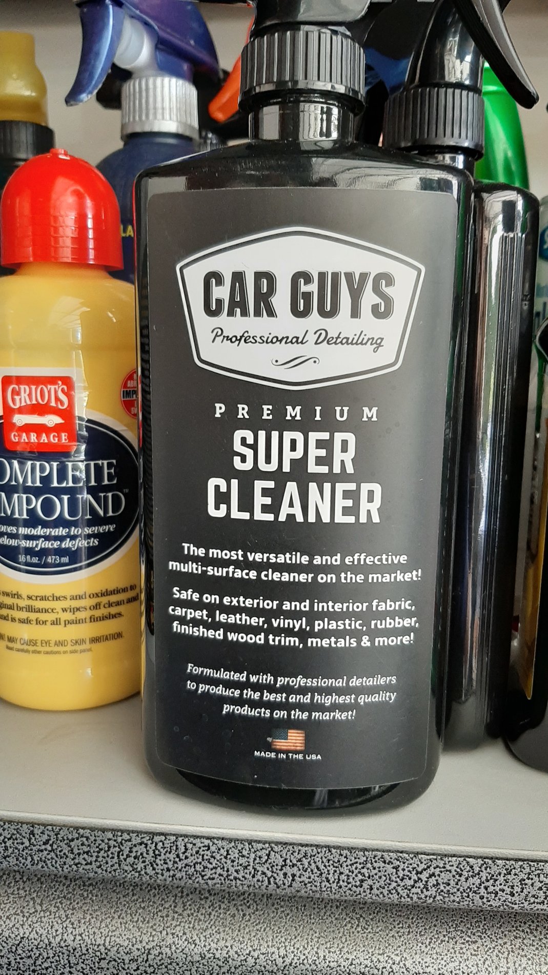 Car Guys Super Cleaner cleaning clothe seats 