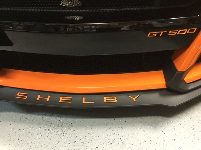 NOT DECALS DKMFRONT BUMPER LETTER INSERTS ORANGE FOR SHELBY GT500 2020