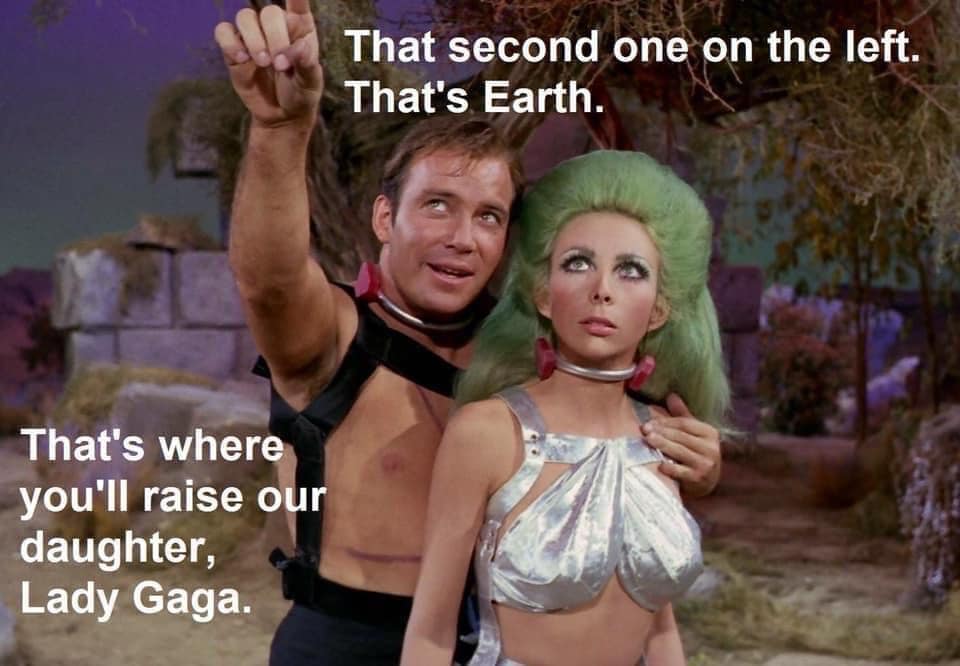 Capt Kirk and an alien, parents of Lady Gaga.jpg
