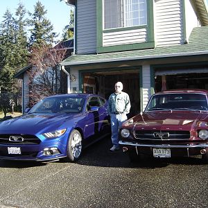 My 1965 (1964 1/2) and 2015. I bought the 64 1/2 on May 29, 1964 and the 2015 on December 3, 2014.  I think I will buy one every 50 years.  Can't wait