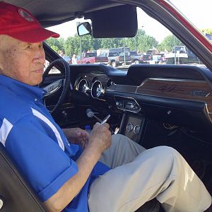 John Chun, designer of the 67-70 Shelby Mustangs. I had him sign my dash