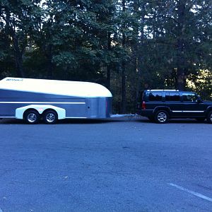 Loaded: Fueled Cobra + trailer = 5000 lbs.