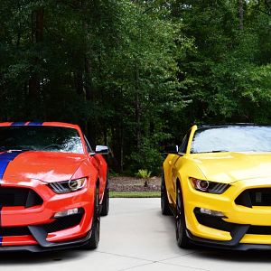 "Captain America" and "Busy Bee"
2015 Shelby GT350 50th Anniv. Edition Tech package cars.
Both Ford executive vehicles, both 1 of 1's in regards to