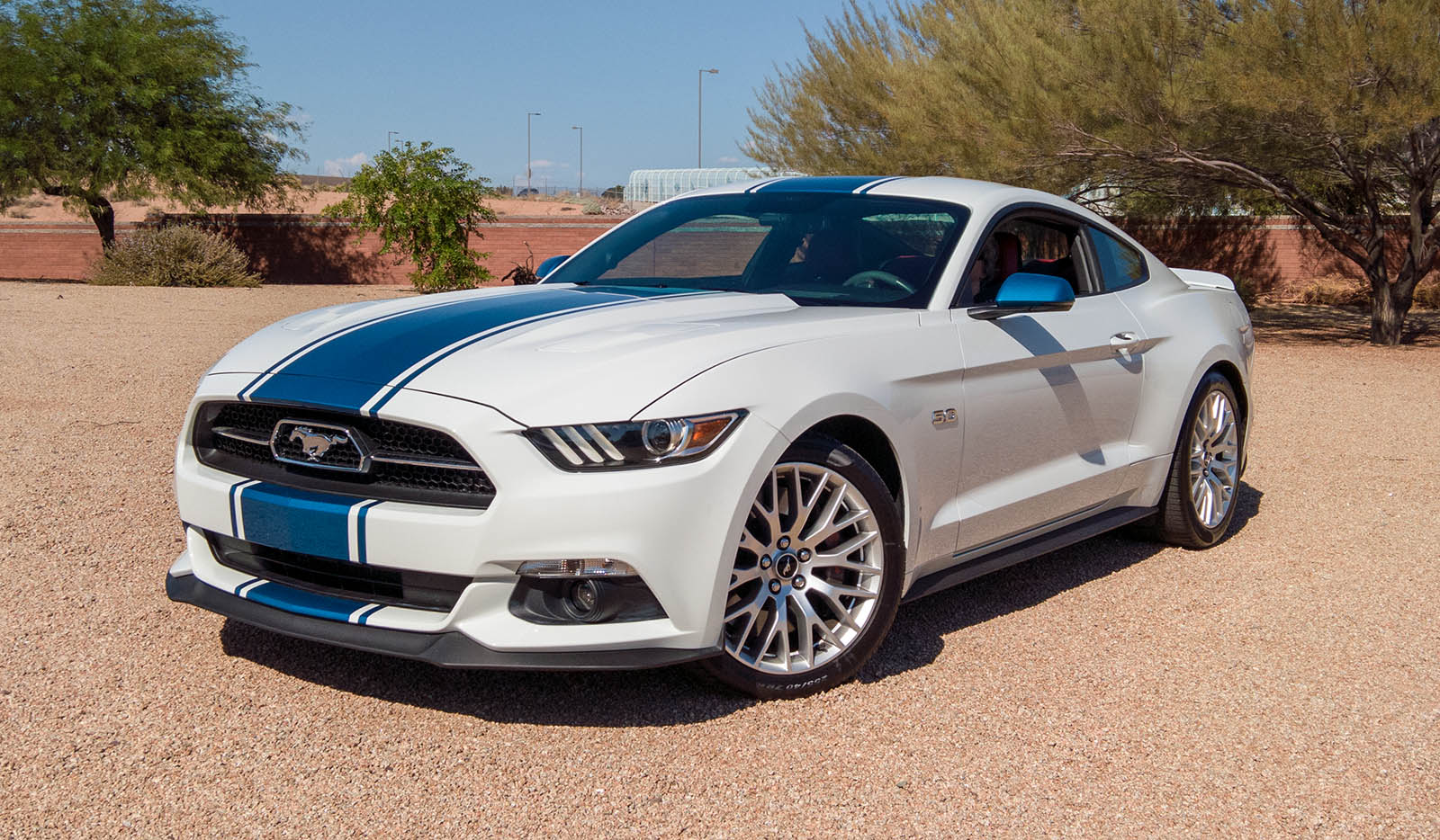 2016 Mustang GT Premium PP with Velocity Blue painted stripes